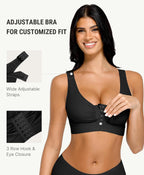 FeelinGirl Post Surgery Compression Bra for Women's Front Closure Bra with Adjustable Straps Wirefree