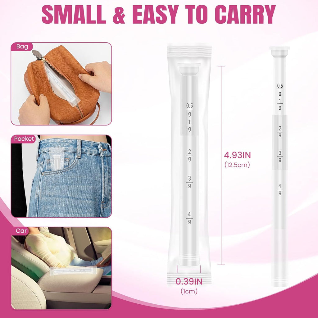 100 PACK Disposable Vaginal Suppository Applicator for Women, Fits Most Lubricants Creams Gels Pills Tablet Suppositories, Threaded End, Soft & Small Tip, with Dosage Markings, Individually Wrapped