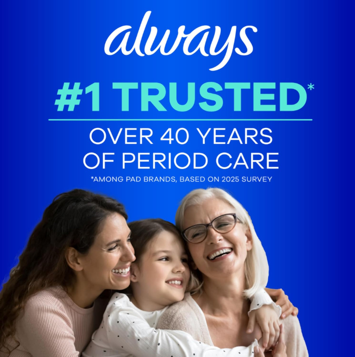 Always Maxi Overnight Pads with Wings for Women, Size 4, Overnight Absorbency, Unscented, 33 Count