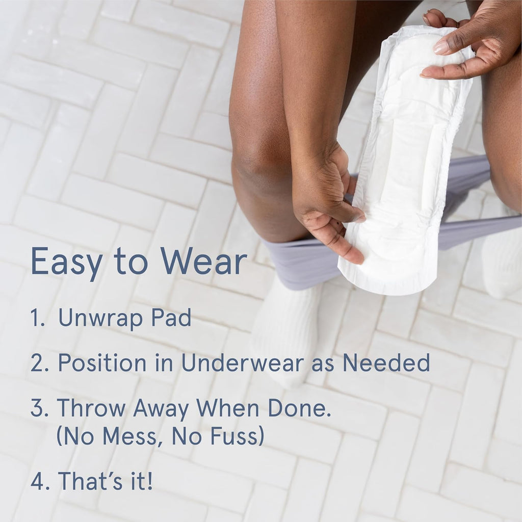 LOLA Organic Cotton Postpartum Pads - 20 Count, Ultra Absorbent and Extra Long Pads, Overnight and Full Coverage, Adult Incontinence Pad for Women, Postpartum Essentials