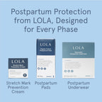 LOLA Organic Cotton Postpartum Pads - 20 Count, Ultra Absorbent and Extra Long Pads, Overnight and Full Coverage, Adult Incontinence Pad for Women, Postpartum Essentials