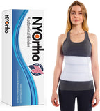 NYOrtho Abdominal Binder 9" 3-Panel - Unisex Post-Surgery Compression Support Belt for Men and Women - Abdominal Wrap for Hernia, Back Pain, Muscle Strain - Latex-Free - Made in USA (60"-75")