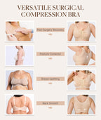 BRABIC Post Surgery Front Closure Bras for Women Full Coverage Compression Mastectomy Wireless Bra with Adjustable Straps