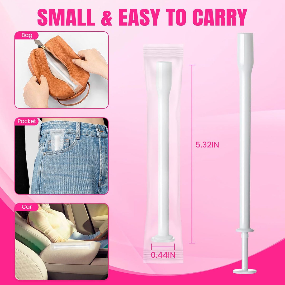 TENKAIWICK 30 Pack Disposable Vaginal Suppository Applicator for Women, Vaginal Applicator fits Size 0/00 Cap-Sules and Most Pills, Tablet Suppositories, Individually Wrapped