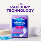 Always Panty Liners for Women Daily Liners, Regular Absorbency, Unscented, 216 Count