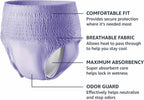 Amazon Basics Postpartum Incontinence Underwear for Women, Maximum Absorbency, Fresh Protection, Leak Protection, Odor Guard, Soft Comfortable Fit, Disposable, X-Large, Lavender, 16 Count
