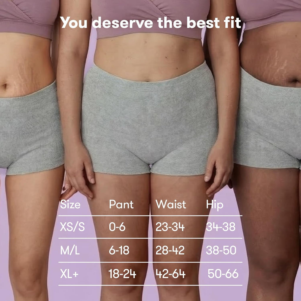 Frida Mom 8pc Postpartum Underwear, Disposable Boyshort Panties, Seamless, Stretch Support, New Mom Essentials, Size Petite (Waist 23in-34in)