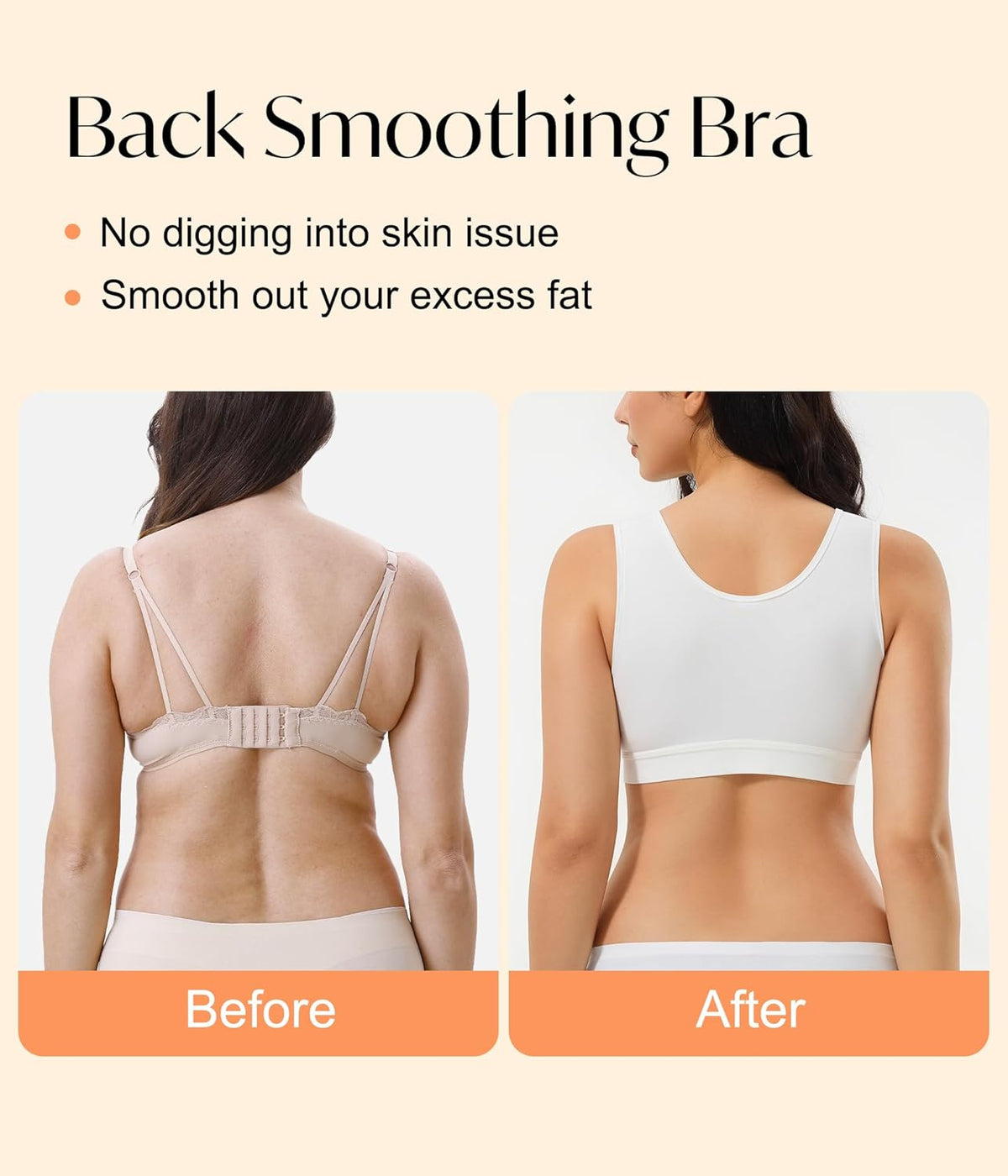 CYDREAM Zip Front Closure Wireless Bras for Women Full Coverage Post Surgery Compression Back Smoothing Comfort Adjustable