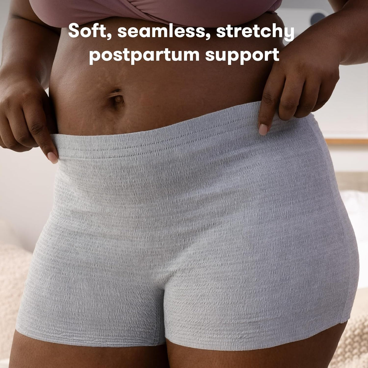 Frida Mom Postpartum Underwear, Disposable Boyshort Panties, High-Waist, Seamless, Stretch Support for Postpartum Recovery, Size XL (Waist 42"-64" Stretched), Pack of 8