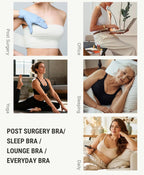 FeelinGirl Post Surgery Compression Bra for Women's Front Closure Bra with Adjustable Straps Wirefree