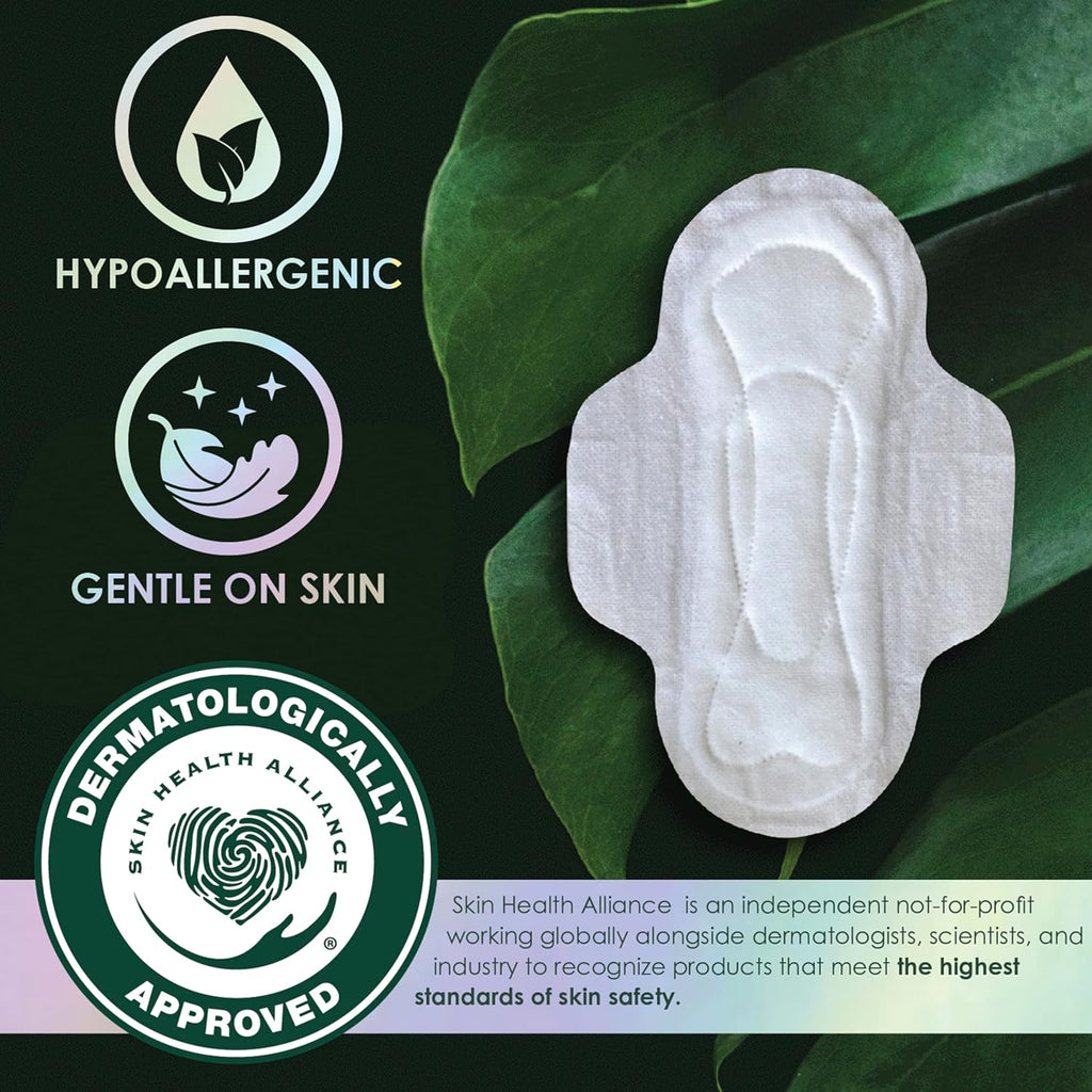 L. Ultra Thin Pads for Women, Organic Cotton Top Layer, Regular Absorbency, Menstrual Pads with Wings, Made Without Synthetic Pesticides and Fragrances, 42 Count