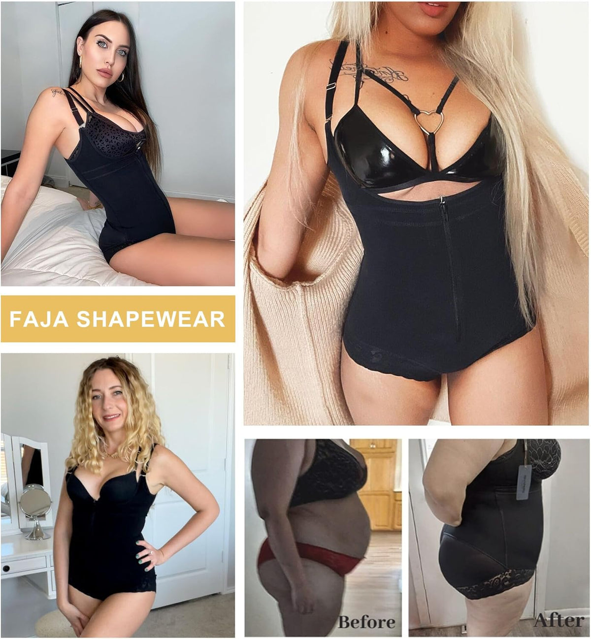 SHAPERX Women's Fajas Colombianas Shapewear Postpartum Tummy Control Body Shaper Girdles Compression Garment