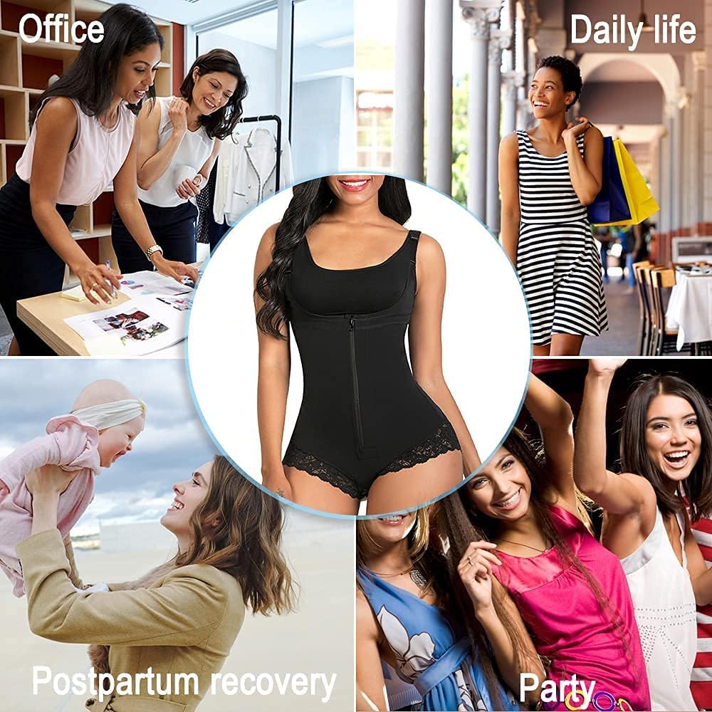 SHAPERX Women's Fajas Colombianas Shapewear Postpartum Tummy Control Body Shaper Girdles Compression Garment