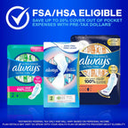 Always Ultra Thin Pads with Wings, Size 2, Long Super, 58 Count