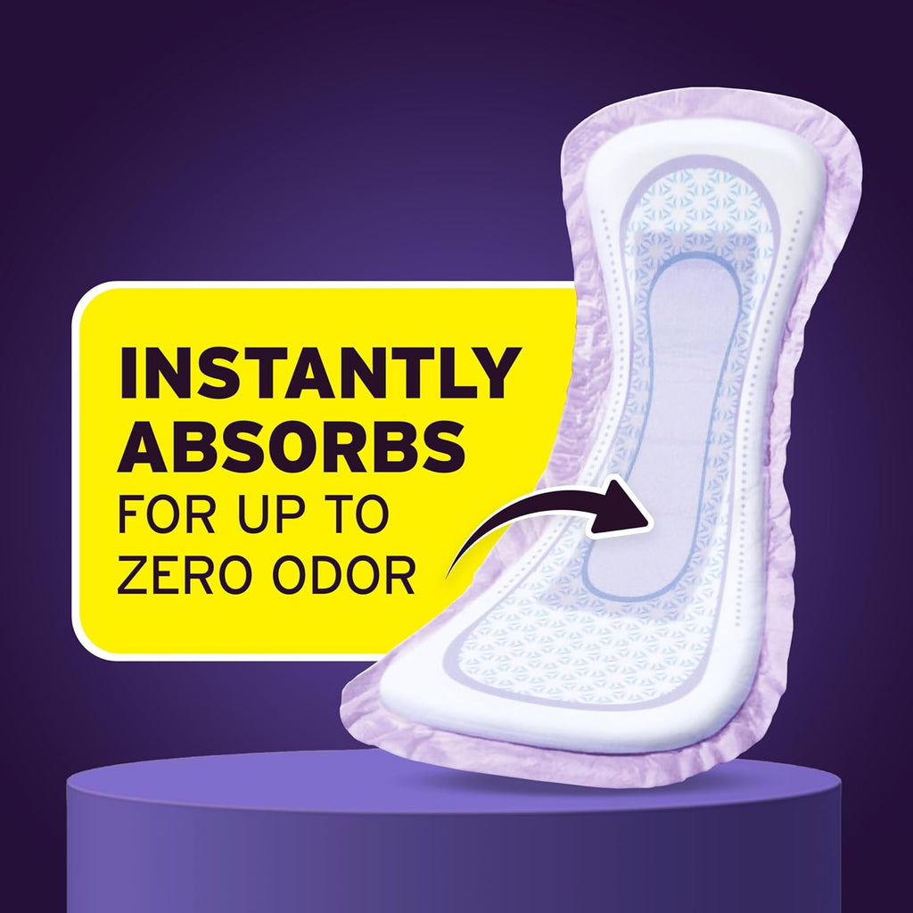Poise Overnight Incontinence & Postpartum Pads for Bladder Leaks, 8 Drop Extra Coverage, 72 Count (2 Packs of 36), Packaging May Vary