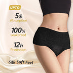 MOLLIS Disposable Period Underwear for Women, Postpartum Panties, Maternity Knickers Heavy Flow Leak Proof, Black, XXlarge, 8 Count