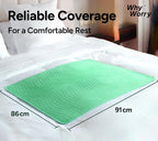WhyWorry Washable Bed Pads for Adult Incontinence, 86x91cm (Pack of 4) Waterproof Mattress Protector for Bed Wetting, Heavy Absorbent Reusable Underpads for Elderly & Kids, Washable Pee Pads, Green