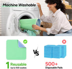 WhyWorry Washable Bed Pads for Adult Incontinence, 86x91cm (Pack of 4) Waterproof Mattress Protector for Bed Wetting, Heavy Absorbent Reusable Underpads for Elderly & Kids, Washable Pee Pads, Green
