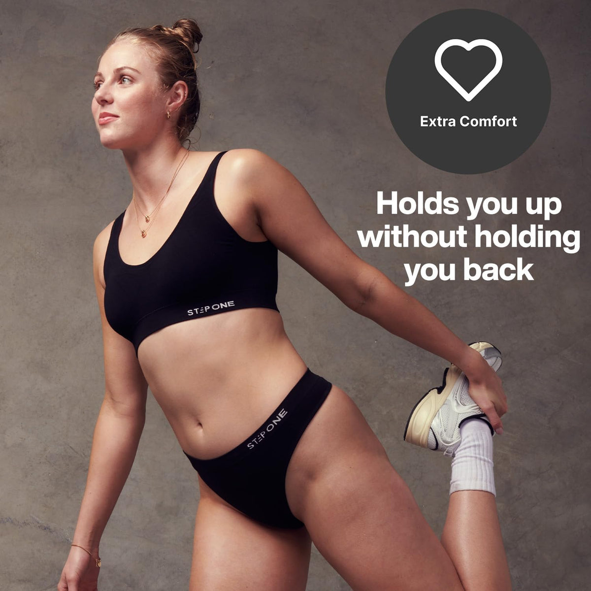 STEP ONE Smoothfit Bra. 3 Pack. Ultra-Soft Women's Everyday Bra, Lifts & Supports and Feels Invisible on, Breathable Bamboo Moisture Wicking with Removable Cups