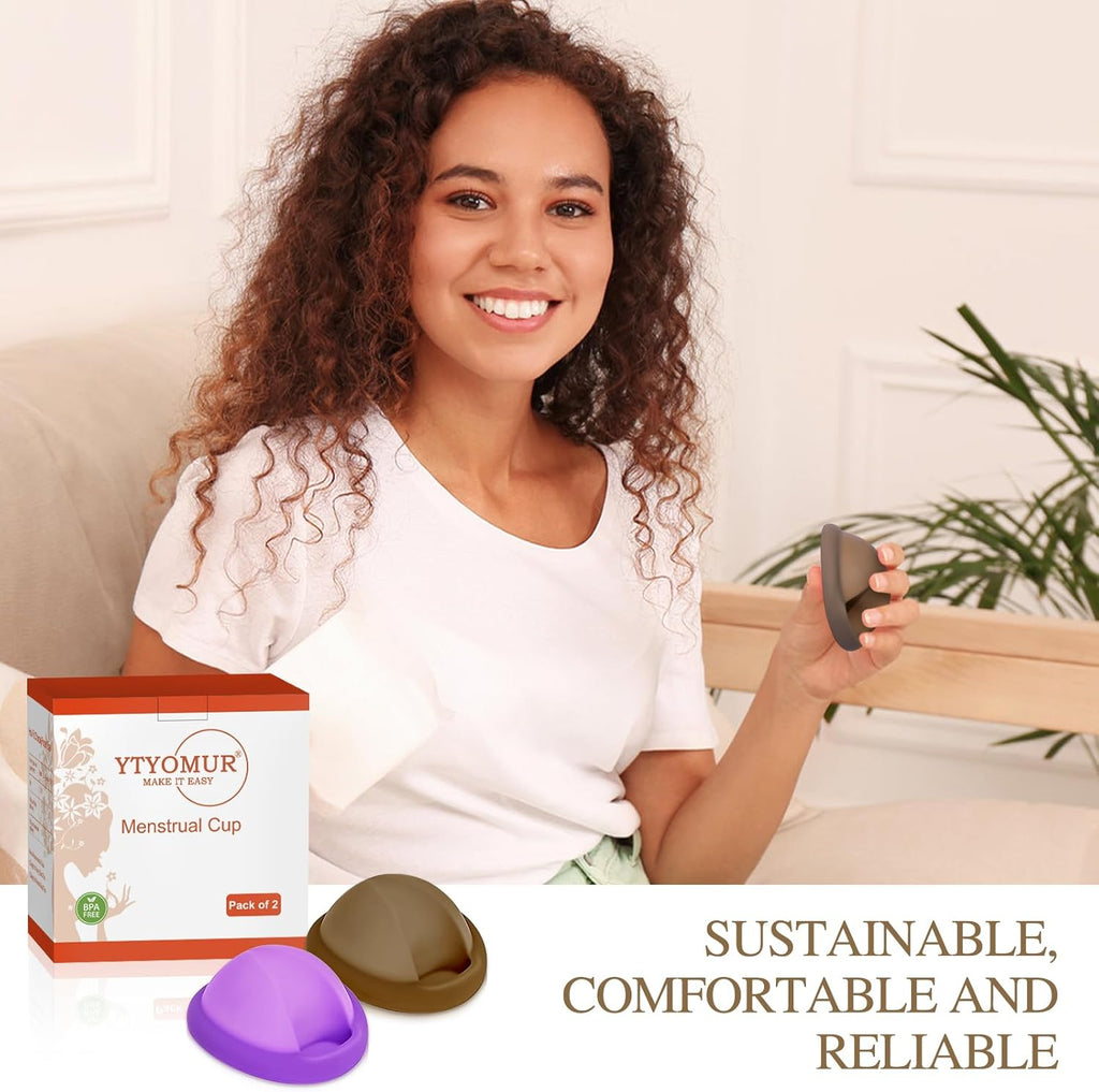 YTYOMUR Reusable Menstrual Disc - Soft & Comfortable, Leakproof Menstrual Cup Alternative - Set of 2 (Large & Small Sizes)