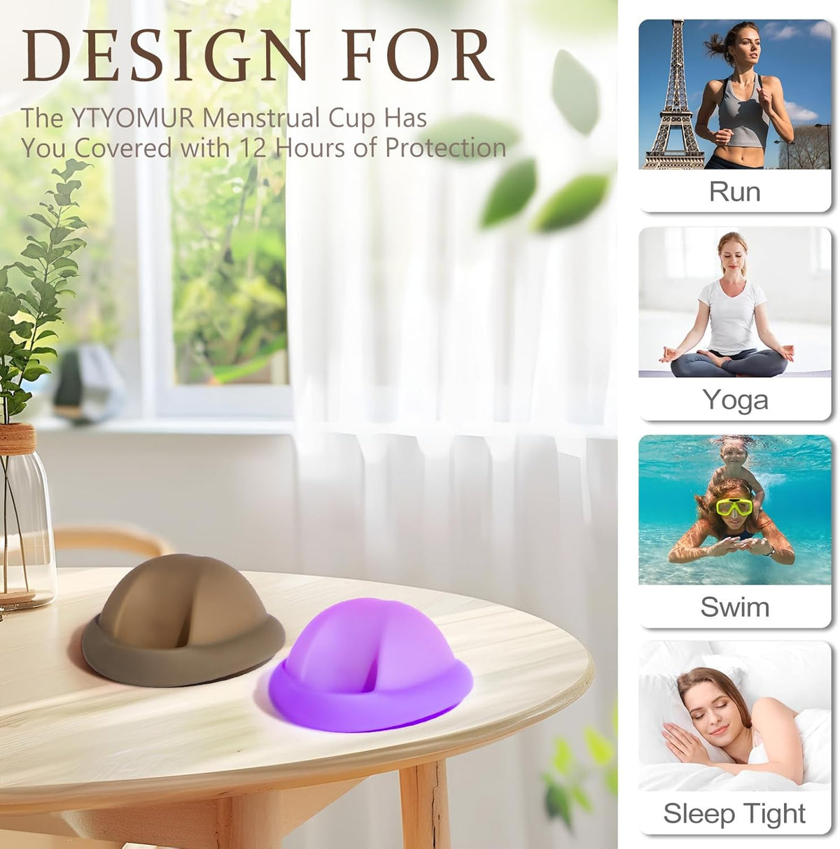 YTYOMUR Reusable Menstrual Disc - Soft & Comfortable, Leakproof Menstrual Cup Alternative - Set of 2 (Large & Small Sizes)