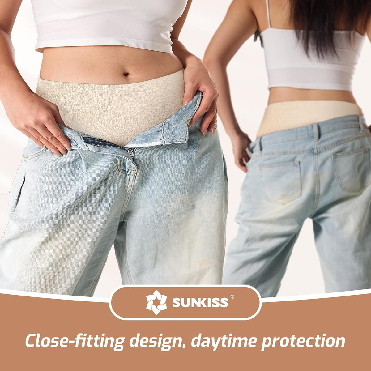 SUNKISS Women Incontinence Underwear, Daytime Disposable Postpartum Adult Panties, Protective Pull Ups with Maximum Absorbency, XLarge, Beige, 32 Count
