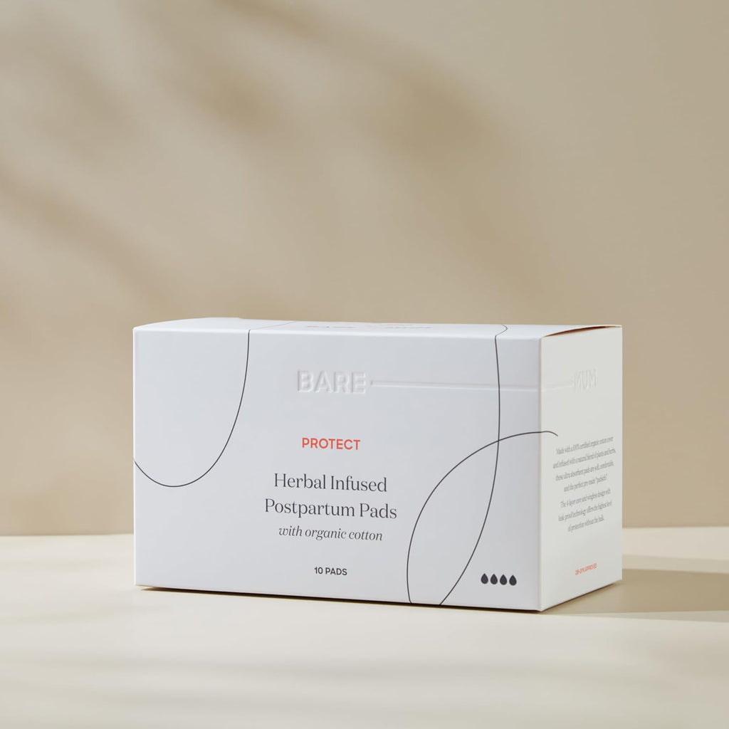 Bare Mum Herbal Infused Postpartum Pads 10-Piece (Pack of 2)
