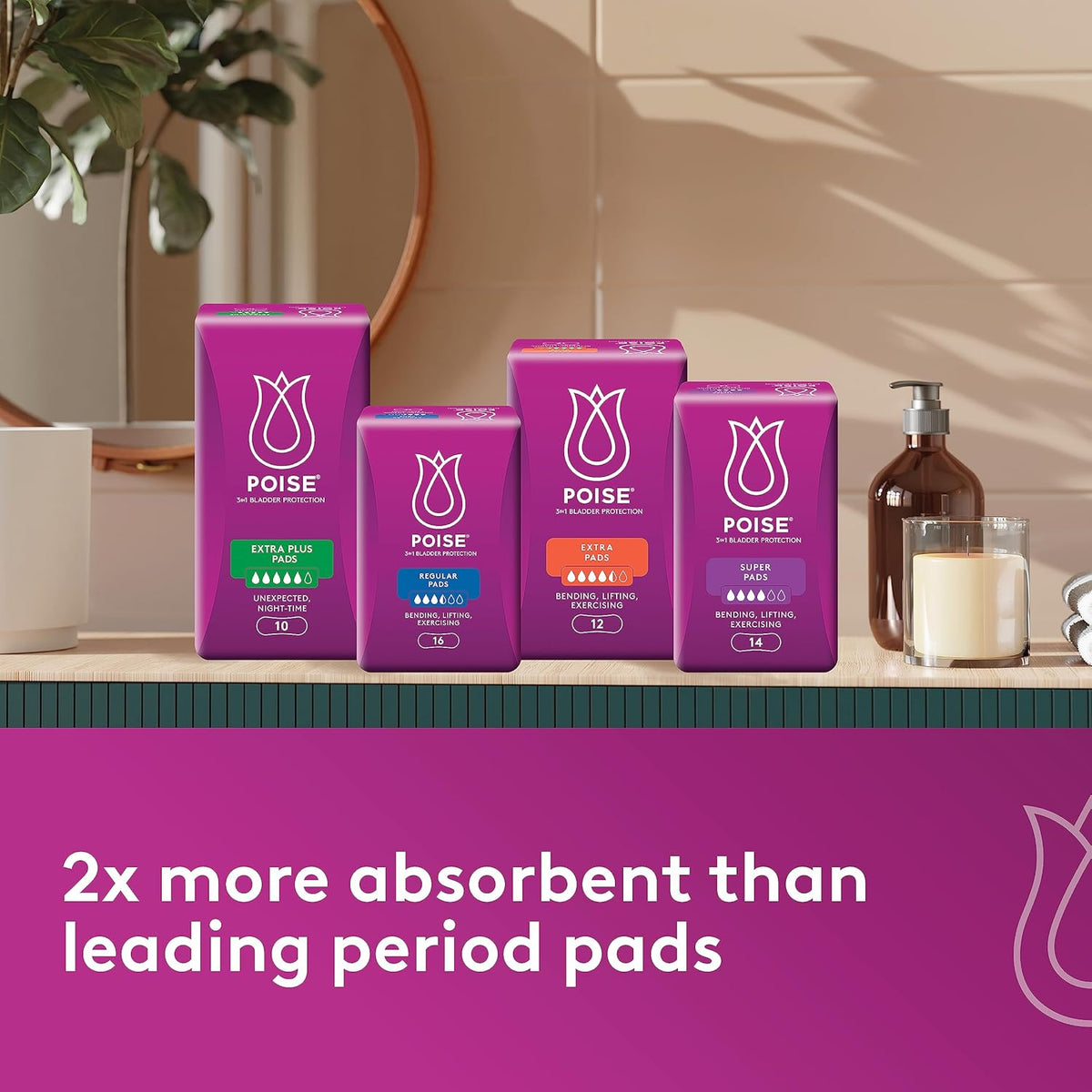 Poise Pads For Bladder Leaks Overnight 8 Count
