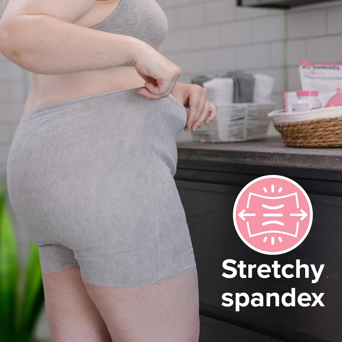Dr. Talbot's Mom Postpartum Underwear, Disposable Boyshorts - Stretchy Breathable Support