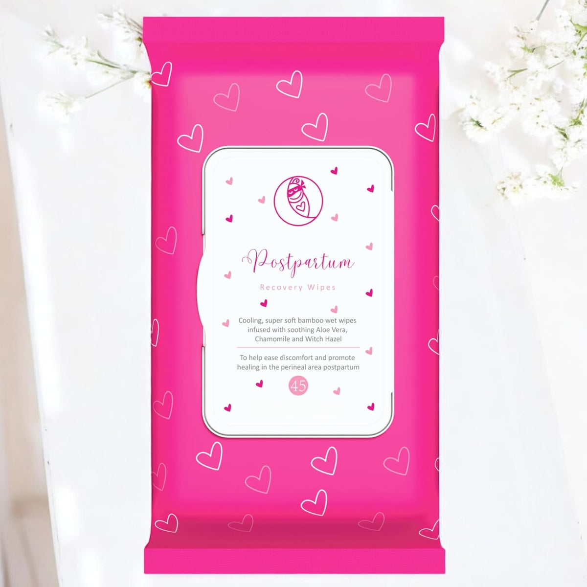 Ninja Mama Postpartum Perineal Care Cooling Pad Liners. Soothing Witch Hazel Wipes with Aloe and Chamomile for Post Partum Relief After Birth Tears and Haemorrhoids. Postpartum Essentials Twin Pack (2 X 45 Wipes)