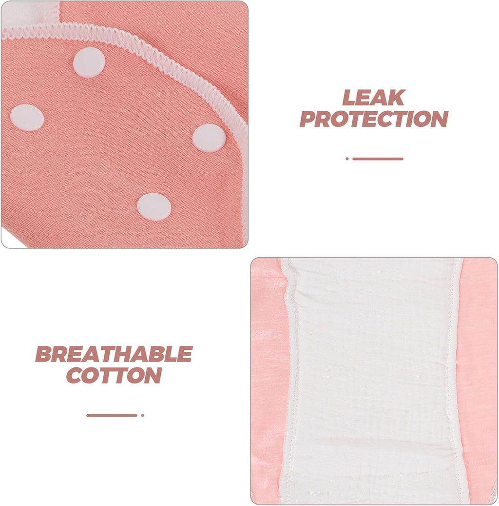 Healeved 2pcs Washable Reusable Cloth Period Pads Xl 25x33cm Coral Pink with Wings for Heavy Flow Postpartum Female Incontinence and Urine Leakage Maternity Care at Home and Travel