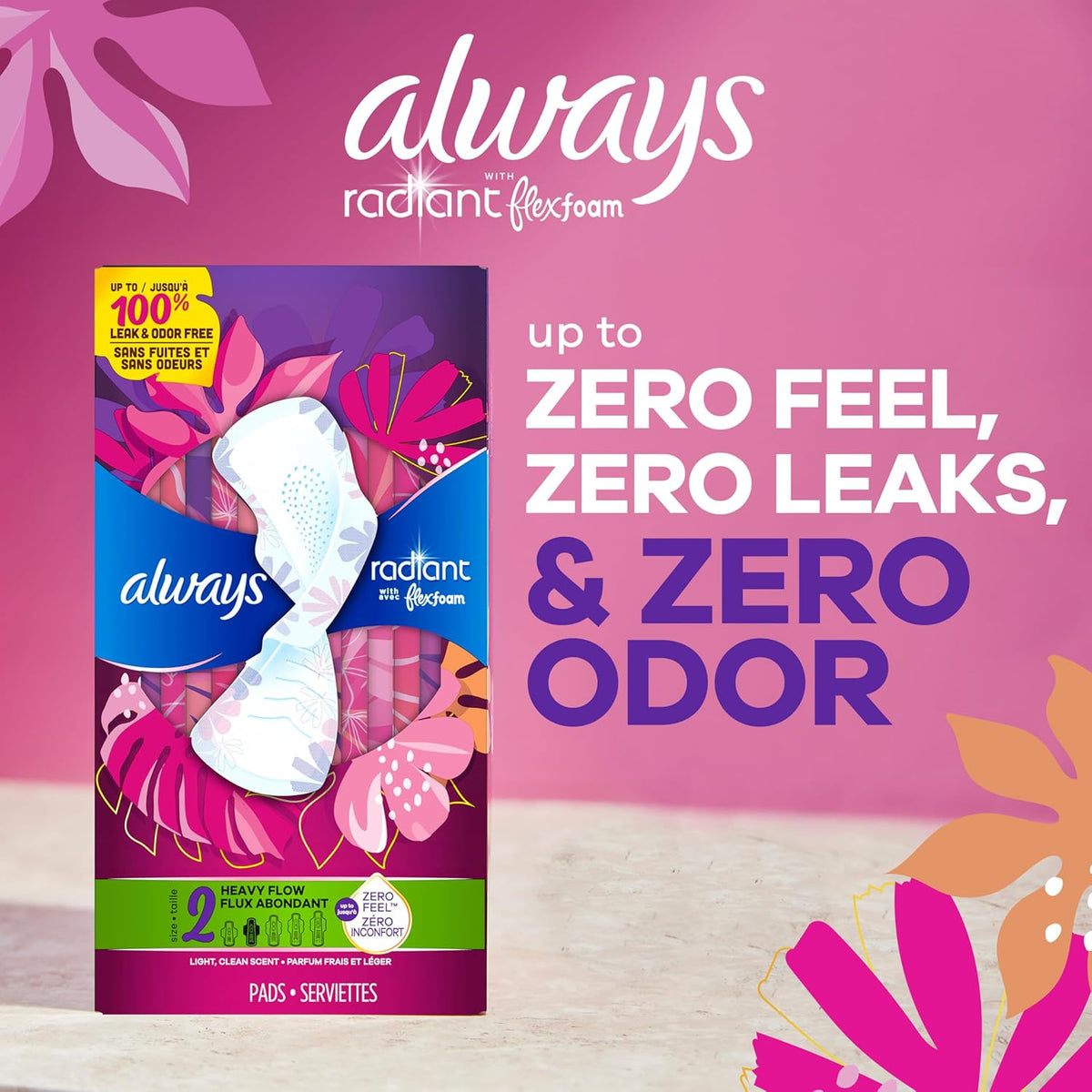 Always Infinity Feminine Pads with Wings for Women, Size 5, Extra Heavy Overnight, Unscented, 22 Count - Pack of 3 (66 Count Total)