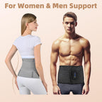 Abdominal Binder Post Surgery Postpartum Belly Band, C-section Belly Binder, Girdle for Postnatal, Adjustable Belly Wrap, Stomach Compression Hernia Belt For Men or Women After Pregnancy, Hysterectomy (Black S/M)