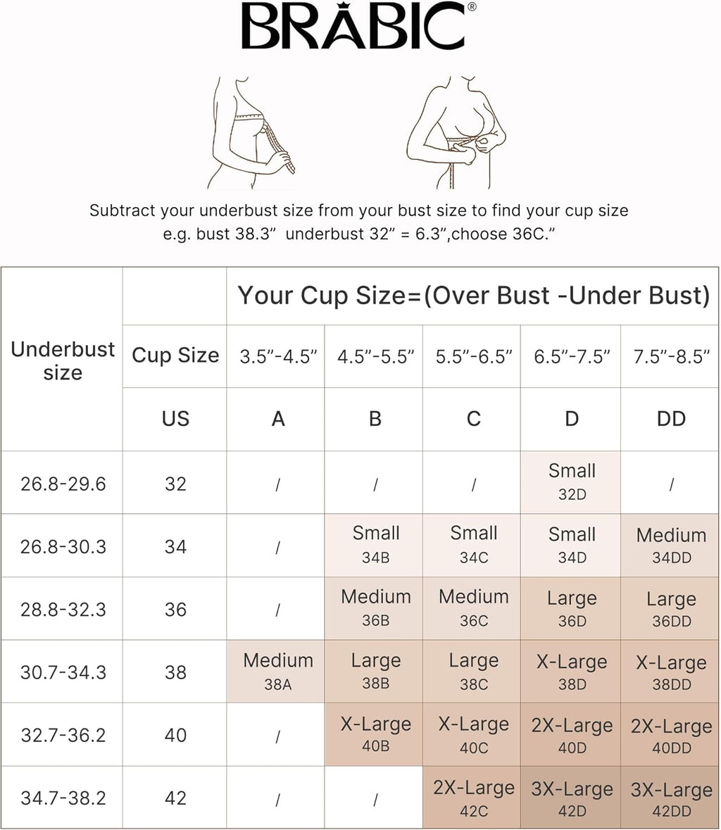 BRABIC Womens Wireless Front Closure Bra Post Surgery Compression Mastectomy Surgical Support Full Coverage Bralette