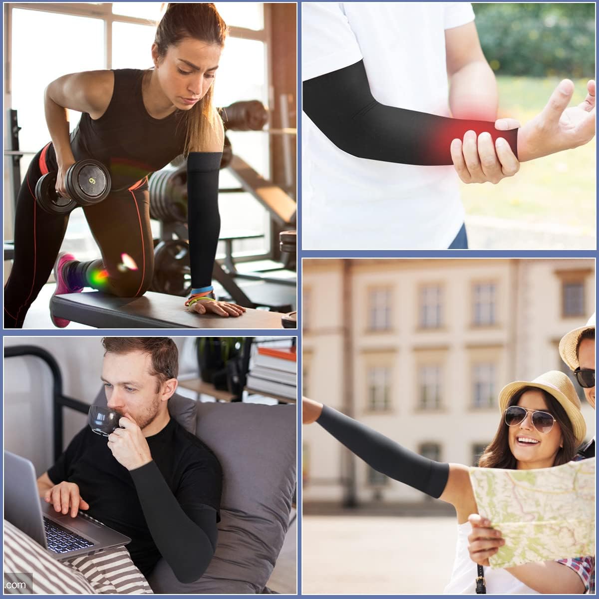 beister Medical Compression Arm Sleeves for Men Women（Single）, 20-30 mmhg Full Arm Support for Pain Relief, Lymphedema