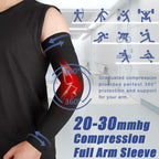 beister Medical Compression Arm Sleeves for Men Women（Single）, 20-30 mmhg Full Arm Support for Pain Relief, Lymphedema