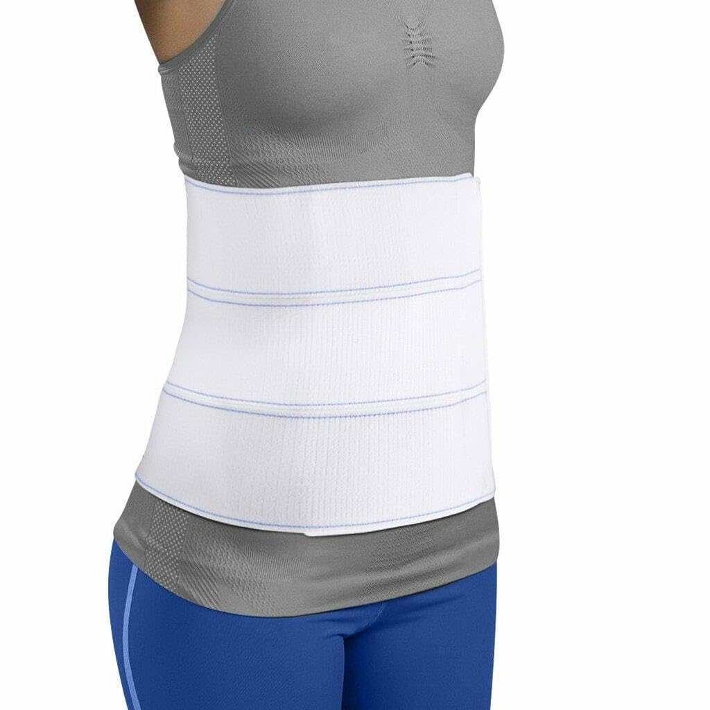 Abdominal Binder Post Surgery - Bariatric Stomach Band Wrap - Hernia Support Belt for Women and Men - Obesity Girdle Great for Liposuction, Tummy Tuck, Postpartum, C-Section, Hernia (3 Panels - 23cm High, M)
