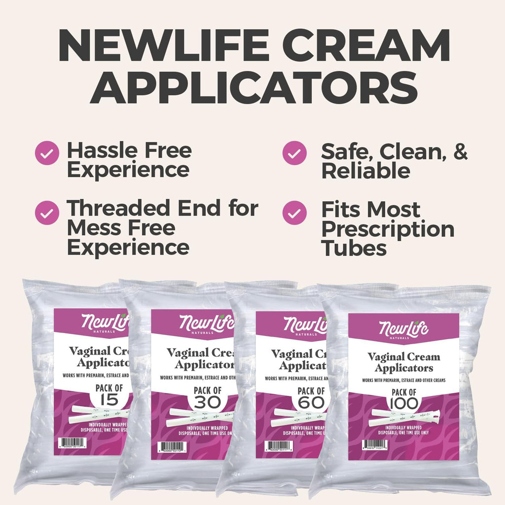 Disposable Plastic Vaginal Applicator Pack: Hygienic Threaded Injector Applicators to Fit Preseed Lubricant, Estrace, Personal Lube and OTC Gel or Cream Products - with Dosage Measurements - 15 Pack