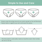 6 PCs Reusable Menstrual Pads, Ultra Absorbent Cotton Cloth Pads for Light / Heavy Flow,Cotton Sanitary Pads for Teens, Women, Nonslip Panty Liners + 1 pc Wet Bag (Mustard Yellow, Grey, Beige, M)
