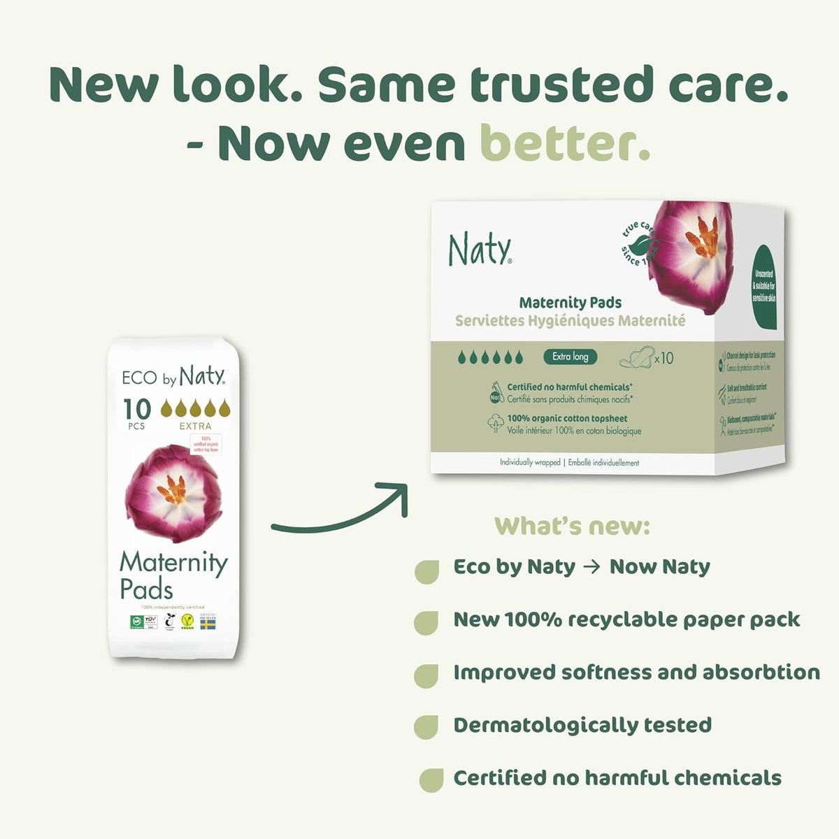 Naty Bed Protectors Organic Postpartum 10 pieces