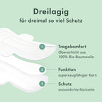 Rael Sanitary Pads Organic Overnight 8 pieces