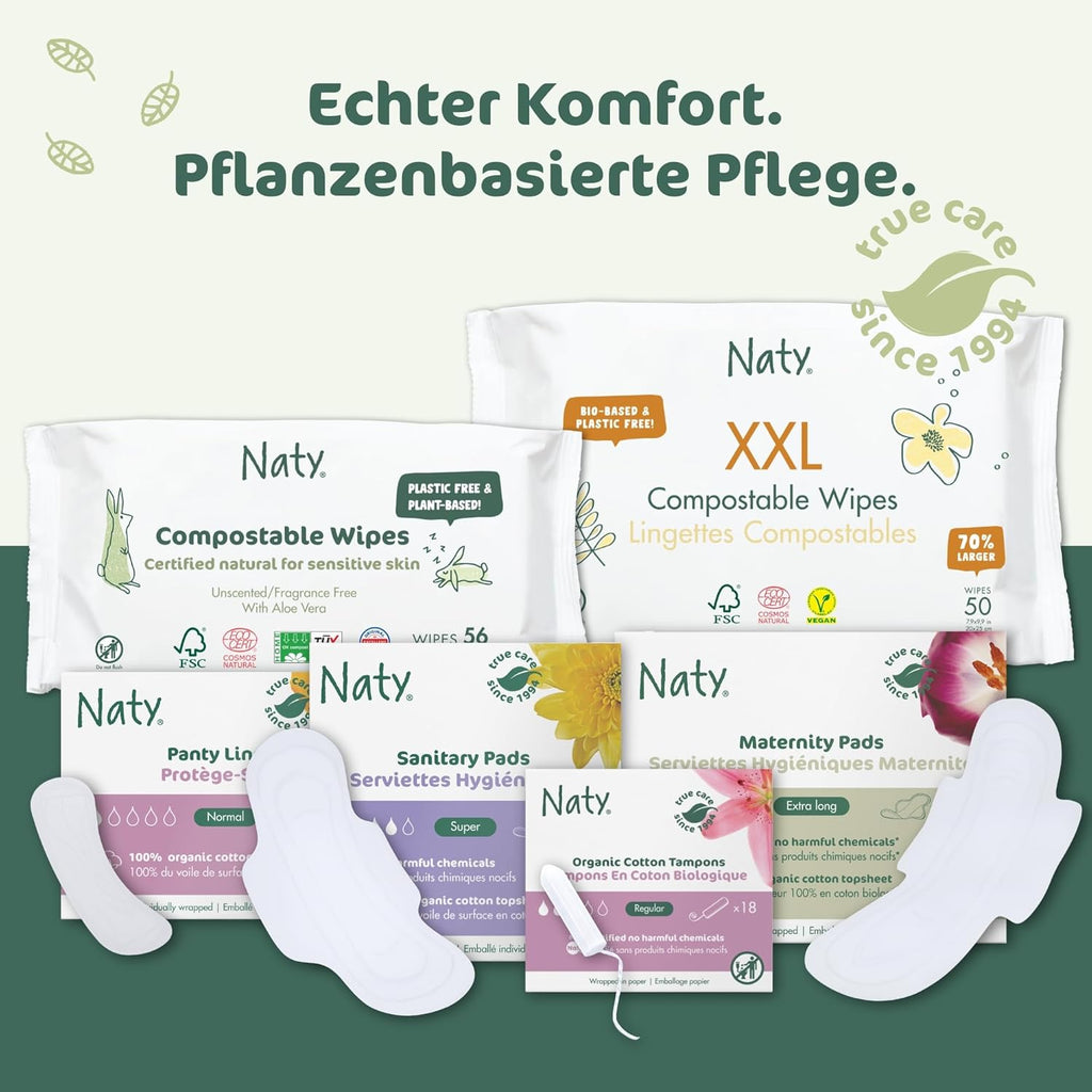 Naty Sanitary Pads Organic Overnight