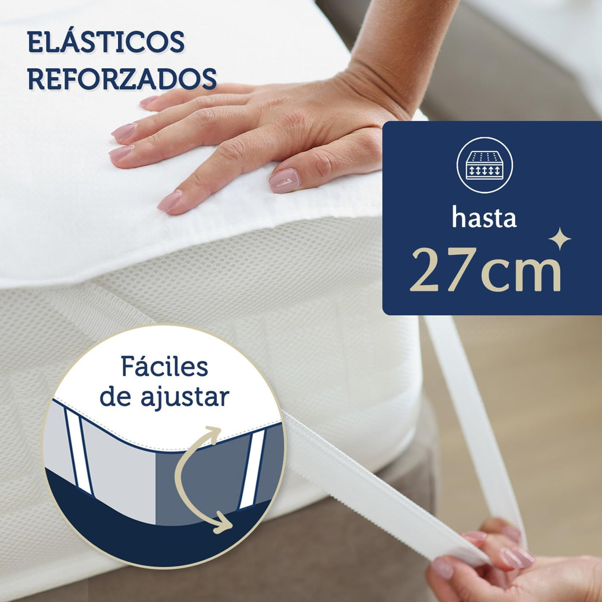 Waterproof and breathable mattress protector 160 x 200 cm - Cover with 4 elastic corners Eco-responsible Oeko-Tex® certified