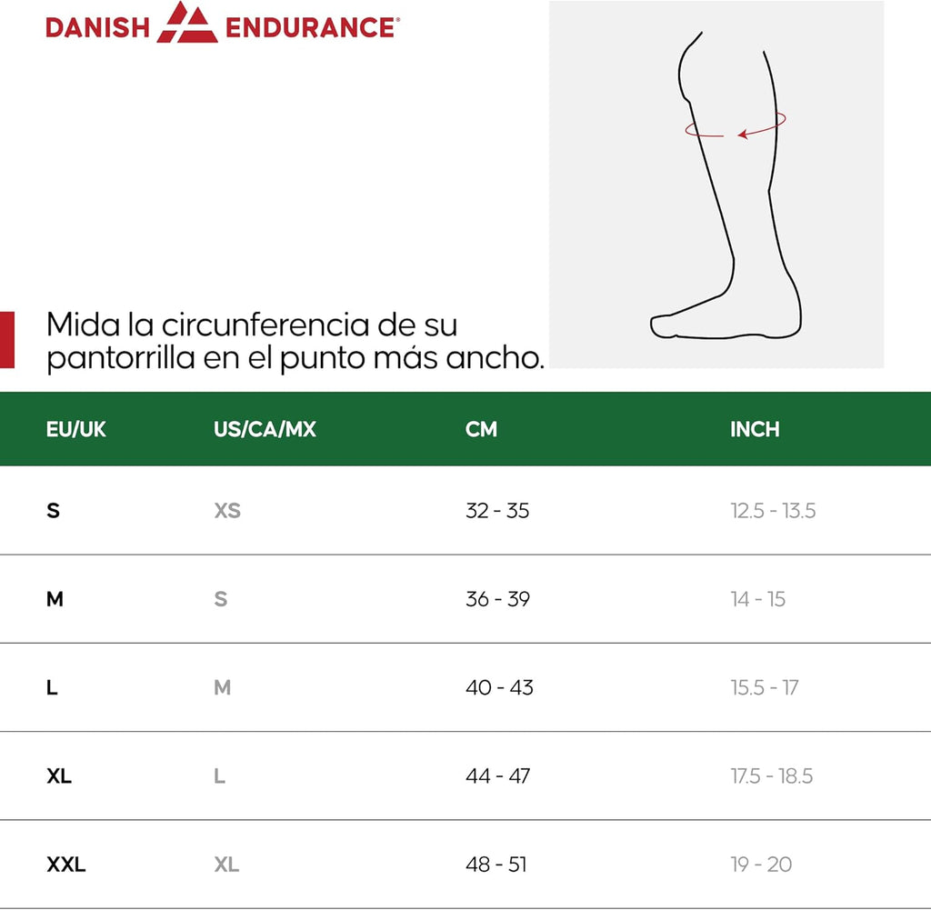 DANISH ENDURANCE Premium Compression Sleeve for Running, Quick-Drying, for Men and Women, 1 or 3 Pack