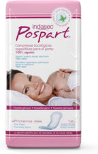 Indasec Pospart Cotton Tocological Pads - 12 Count (2 Pack)