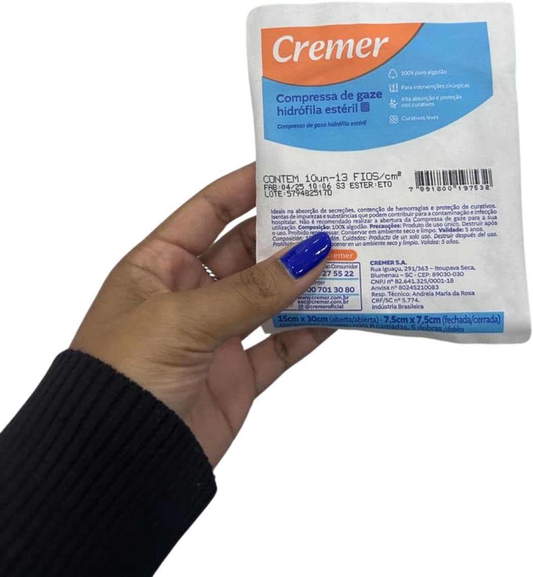 Gauze and Wound Dressings 100% Cotton Sterile 5 pieces 7.5cm
