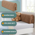 Totsy Baby Bumper Cot Bumper Baby Cots 70 cm – Anti-Fall and Shock Protector Barrier Foam Safety Children and Girls for Bed Protection of Fence and Edge for Children Minky Light Beige