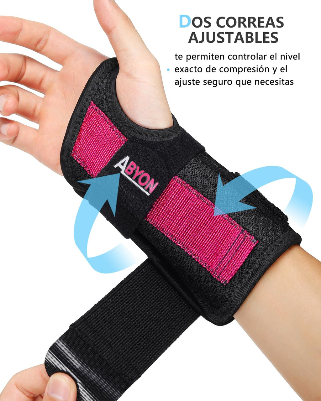 ABYON Wrist Splint with Dual Support, Carpal Tunnel Pain Relief, Tendonitis, Sprains and Arthritis.Lightweight and Adjustable, Suitable for Sleeping or Working, Left or Right Hand