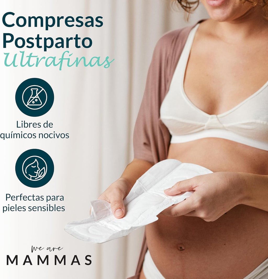 Postpartum Pads Cotton 100 Per Hundred 32 Units Ultra Absorbent Hypoallergenic Chlorine Free Postnatal Pads Maternity Soft Protection Postpartum Recovery Hygiene Intimate Breast
