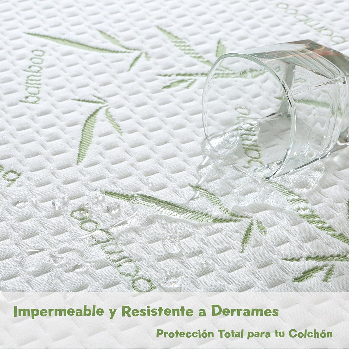 Mattress Protector 90 x 190/200 Waterproof Bamboo Viscose – Height 30 cm – Soft, Breathable, Anti-Allergy and Anti-Dust Mite – Quiet, Easy to Wash, Elastic Fit